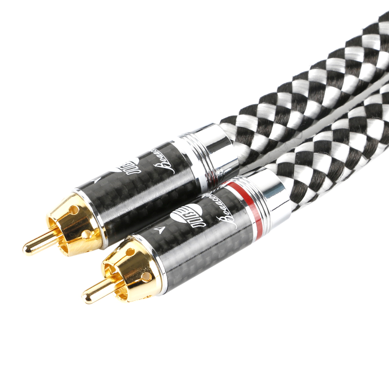 RCA-Stecker Argentum SILVER.rca BAS-2201 vergoldet, Carbon/Metall