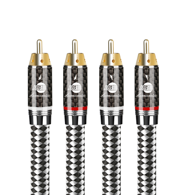 RCA-Stecker Argentum SILVER.rca BAS-2201 vergoldet, Carbon/Metall