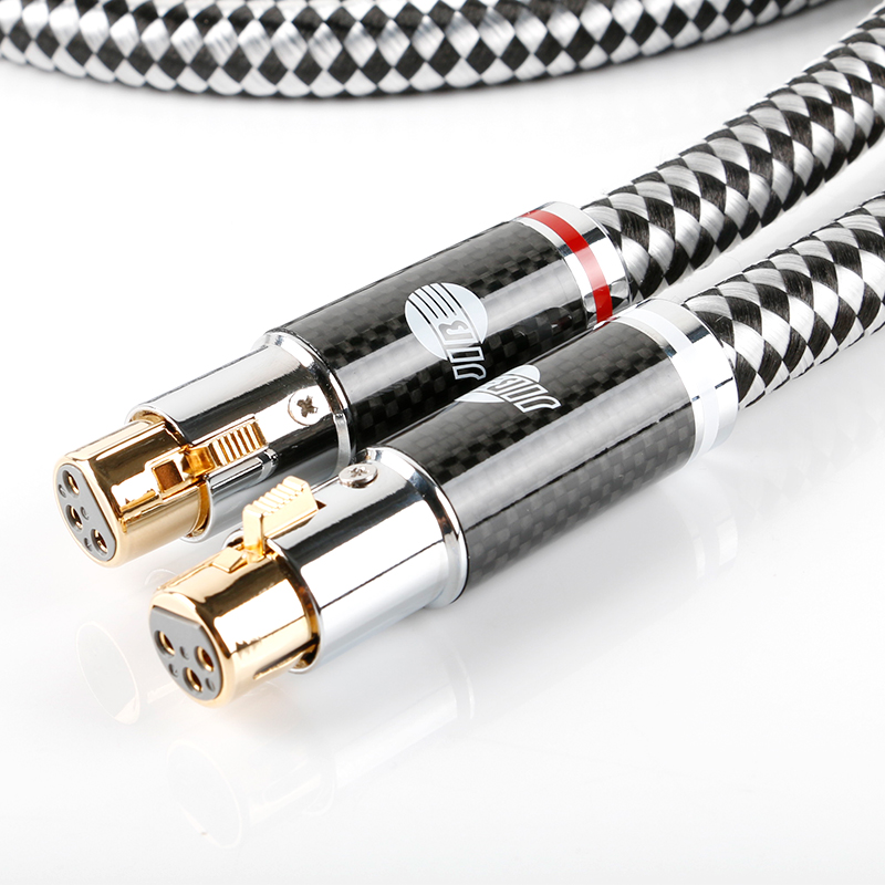XLR-Stecker Argentum SILVER.xlr-15 BAS-2202 vergoldet, Carbonhülse