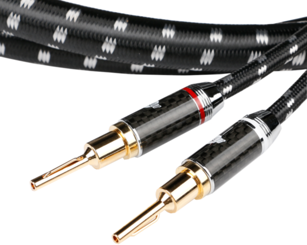 Vergoldete Stecker Evolution BLACK.sonic-17.biWire (BEB-2024) mit Carbonhülse